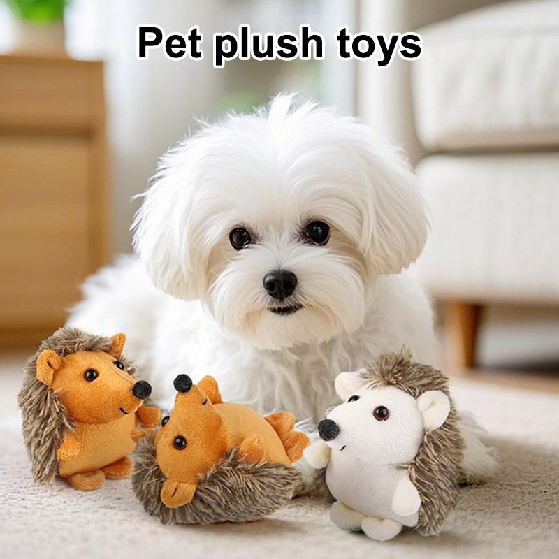 Creative Hedgehog Design Pet Grinding Teeth Plush Toy Durable Bite Resistant Chew Toy For Dog Pet Interactive Toys Pet Supplies