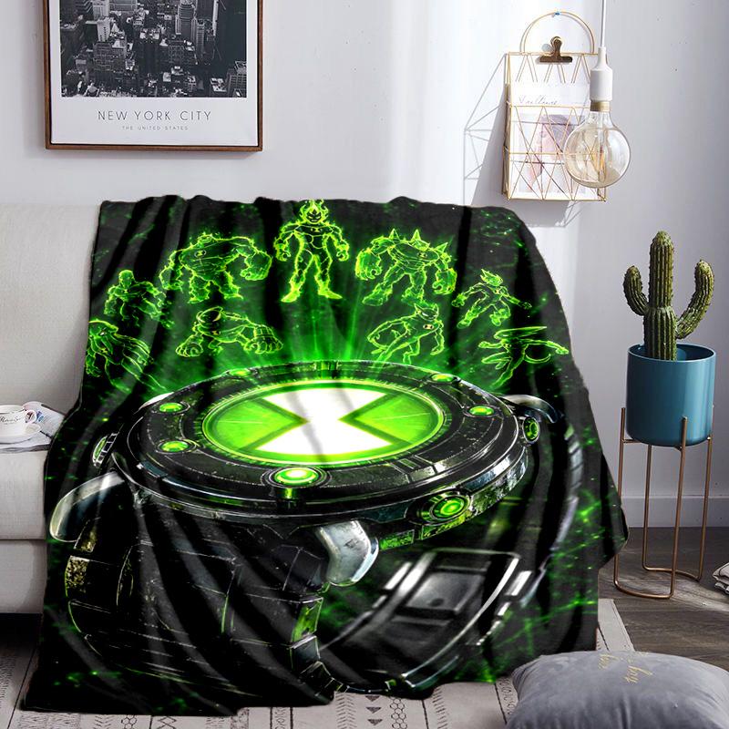 Ben Alien Force Throws Blanket Flannel Blankets Plush for Couch Bed Gifts for Men Women Travel picnic blanket Christmas fan gifts