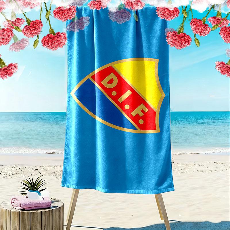 Djurgardens IF Print Beach Towel, Large Soft Quick Dry Towel for Beach Camping Swimming