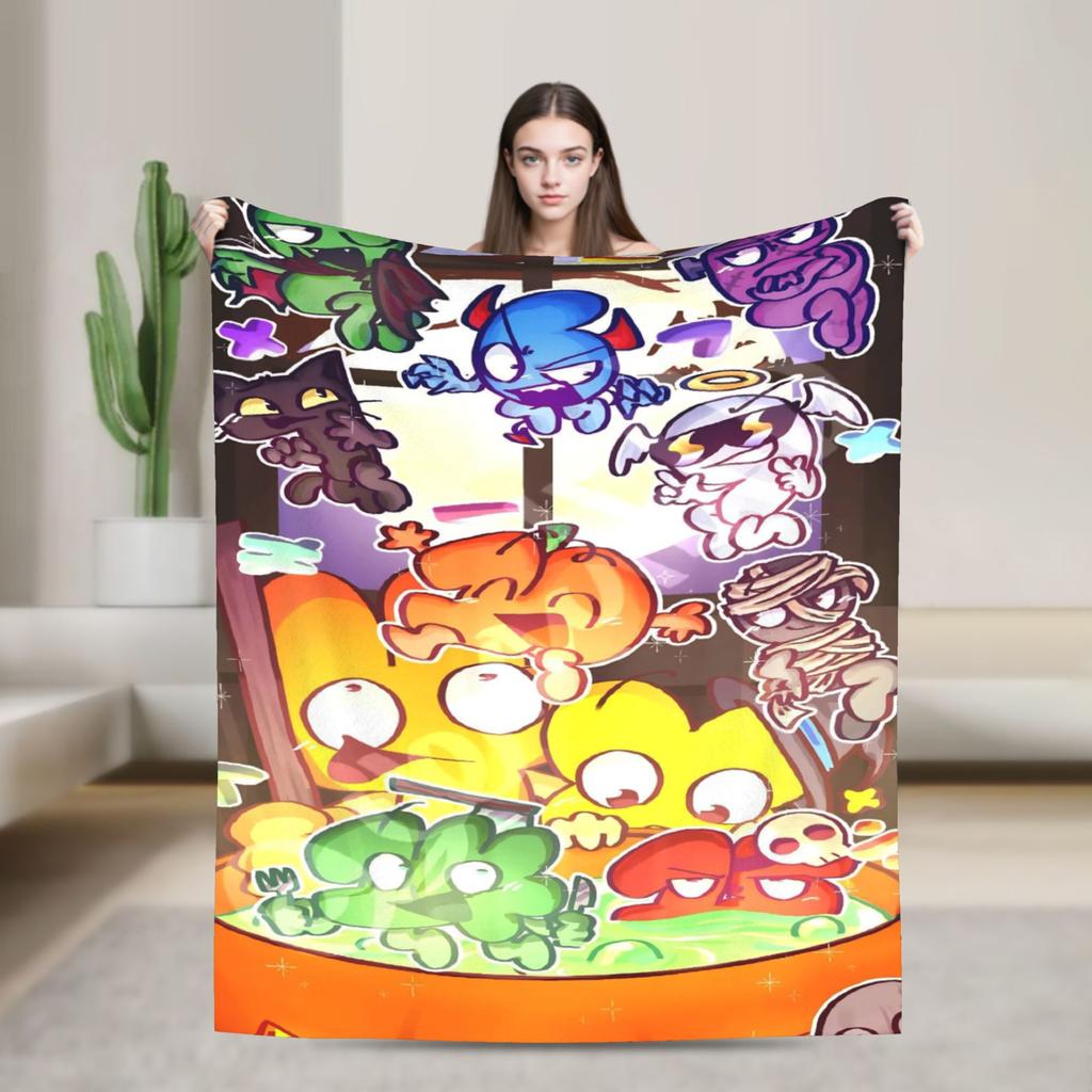 Cute Fan BFDI Animated Blankets Wool Funny Warm Throw Blanket for Chair Covering Sofa Autumn/Winter