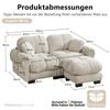 2-Seater Chenille Sofa, L-Shaped Modular Corner, Quilted Design, Thick Seat Cushions, with Mobile Ottoman, Easy to Assemble, Light Khaki