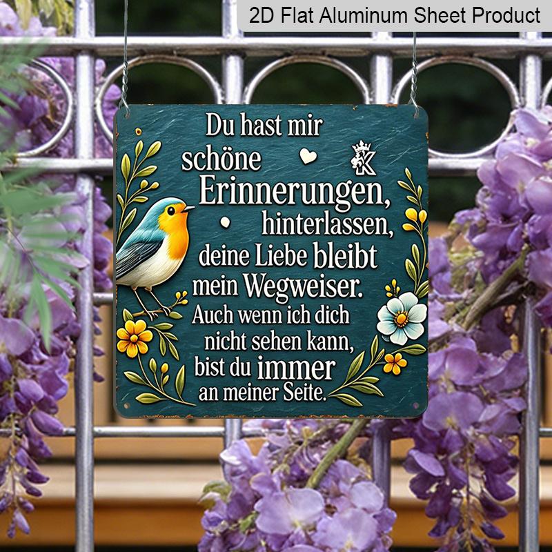 2D Flat 1pc, Vintage Metal Sign, Decorative Plaques and Ornaments, Nostalgic Theme, Warm Floral Art Style, Perfect for Bedrooms, Gardens, Living