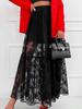 Женская кружевная миди-юбка, эластичная талия и длинная А-силуэтная юбка, многофункциональная и модная