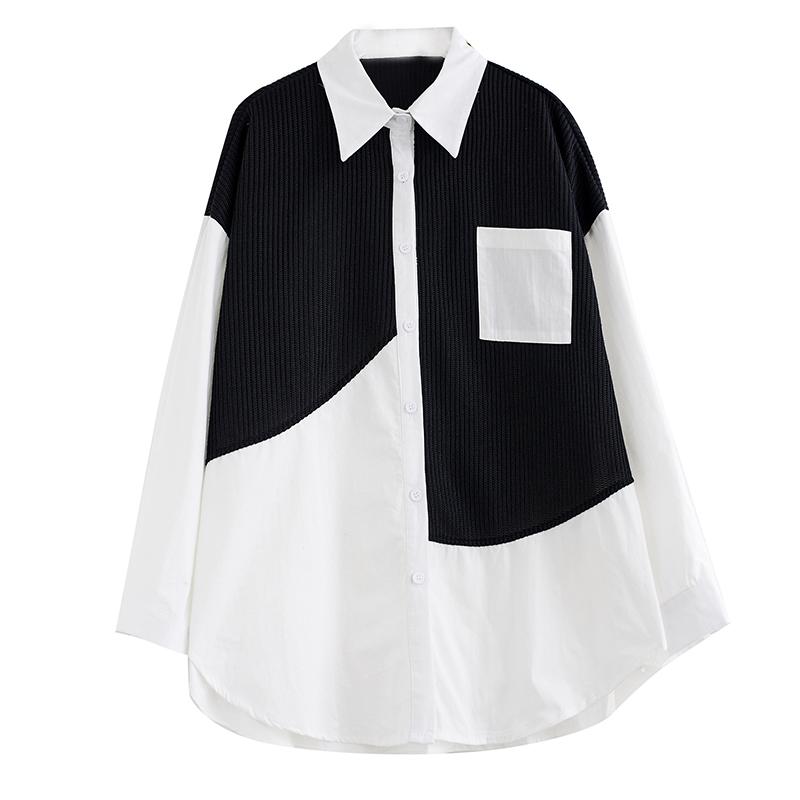 Новые женские блузки больших размеров, пальто, куртки, осенняя винтажная вязаная верхняя одежда, базовая блузка с длинным рукавом и пуговицами