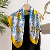 Lemon Print 70*70cm Square Scarf Women Foulard Neck Ties Silk Feeling Fashion Neckerchief Lady Soft Satin Decorate Hijab Female