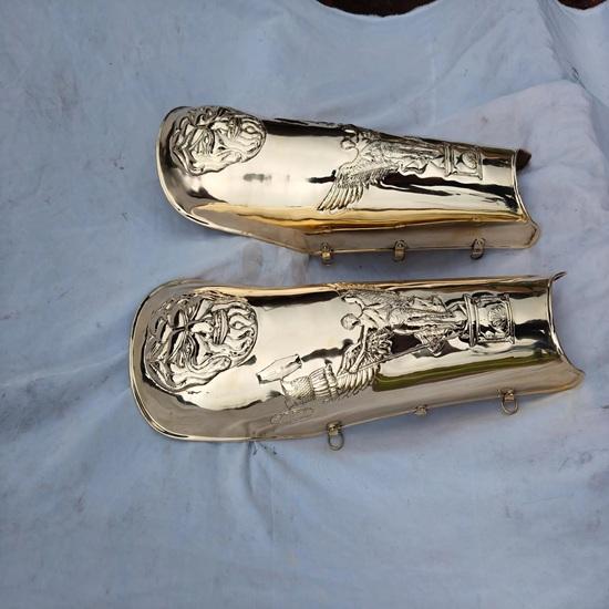 Римские латунные поножи с чеканкой LARP Реконструкция Подарок