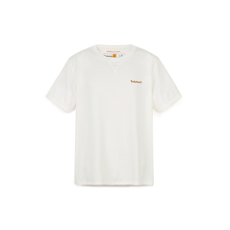 Timberland T-Shirts Men's Vintage White Crew Neck Moderate Straight Fit A5YZ7-CM9