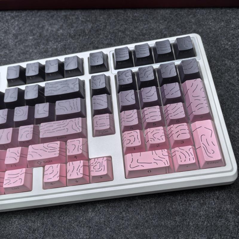 Оригинальная высота Боковые гравированные кейкапы Премиум PBT Тема Contour4.0 для 61 64 68 75 84 87 Механических клавиатур