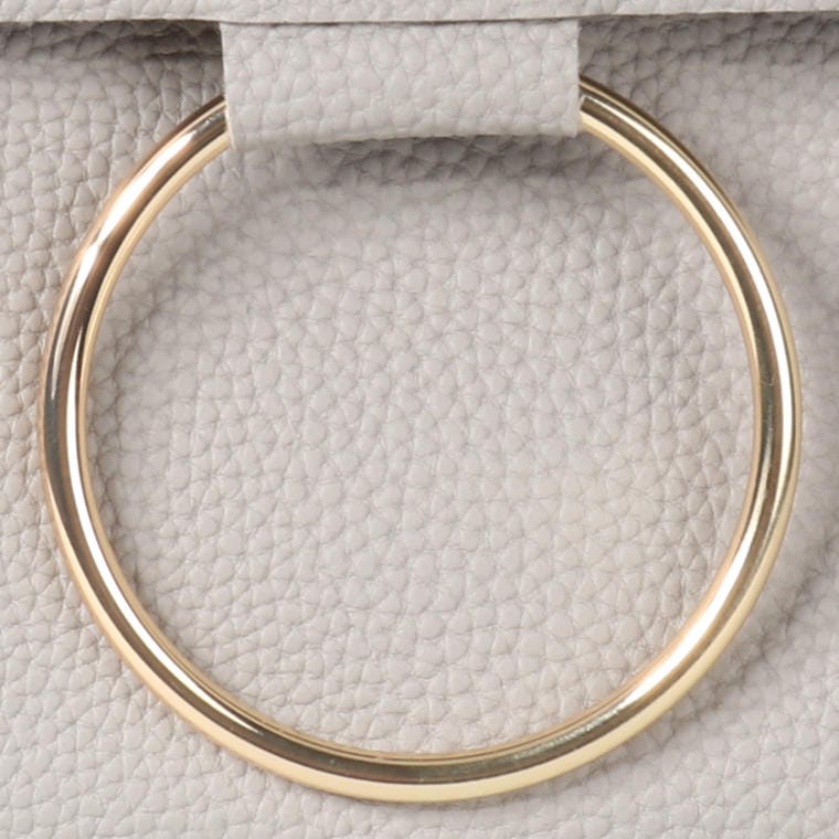 Elegant Gray Handbag with Gold Accents for Special Occasions