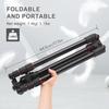 Andoer 153cm/60in Portable Camera Tripod Stand Aluminum Alloy with Detachable Monopod 360 Degrees Rotatable