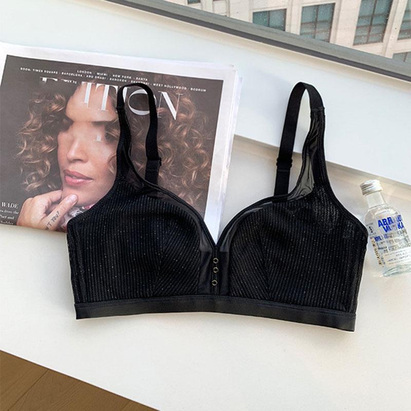 Сексуальный сетчатый бюстгальтер на косточках с чашечками в виде заячьих ушек, нижнее белье для женщин, тонкий дизайн против провисания, большая грудь и маленькое нижнее белье