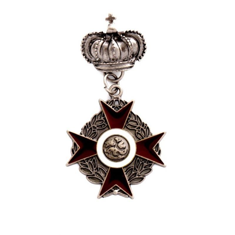 Винтажная металлическая корона в британском стиле, медаль, брошь, значок