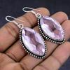 Natural Pink Kunzite Gemstone 925 Sterling Silver Jewelry Earring 2.17" O3J77