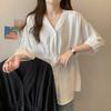 Модный дизайн, свободная хлопковая рубашка для женщин, блузка больших размеров, крутая и удобная