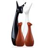 Home Decor Lucky Deer Family Statue Piano Finish Ceramic Figures - (Set of 4, Brown, Black, White)