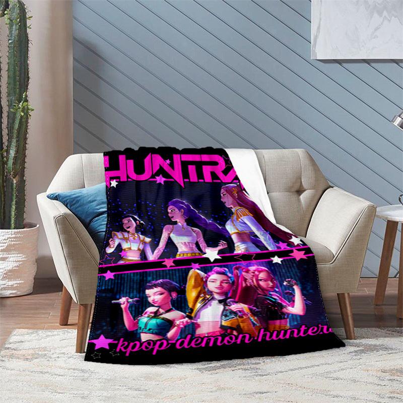 Kpop Demon Hunters Blanket Suitable All Seasons Soft Comfortable Sofa Office Home Blanket Holiday Birthday Gift Blanket Sofa Blanket Suitable For All 