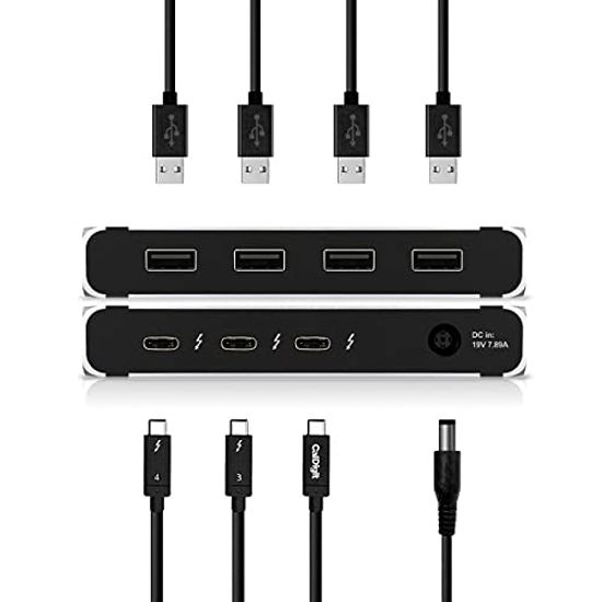 CalDigit Thunderbolt 4 Element Hub Universal 4x Thunderbolt 4x USB Gen2 один дисплей до 8K или два 4K 60 Гц 60 Вт зарядка с кабелем - многопортовый