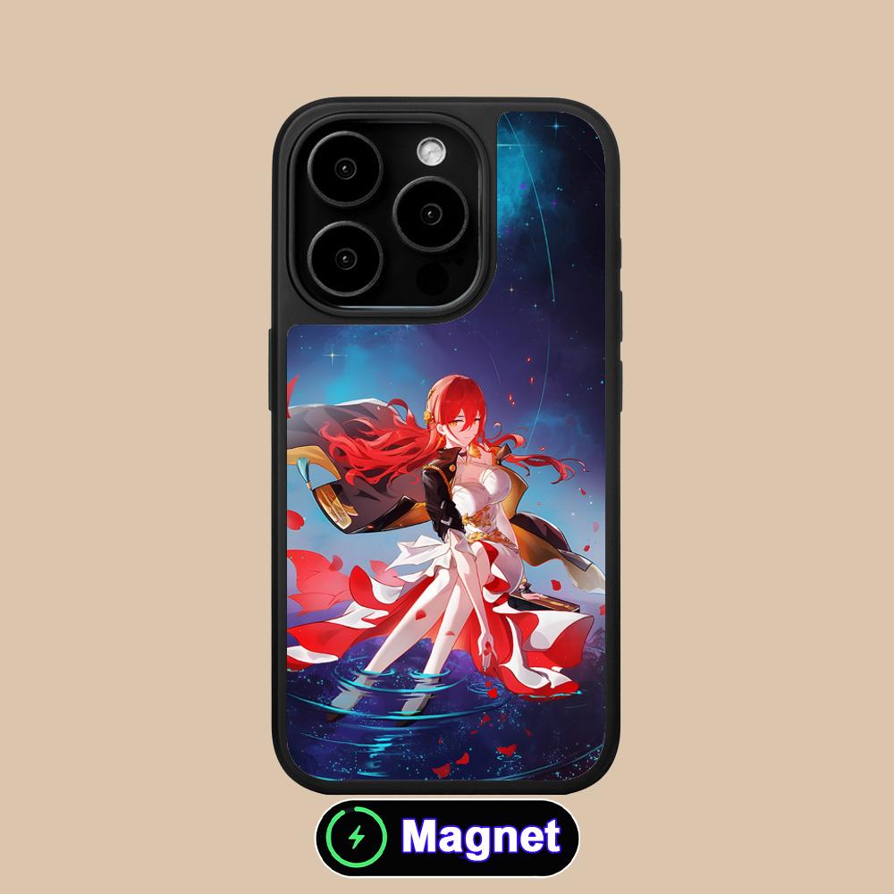 HSR Himeko Матовая Поверхность Magsafe Чехол для Мобильного Телефона для iPhone 17 16 15 14 13 12 11 Air Pro Max Plus Цветная Крышка