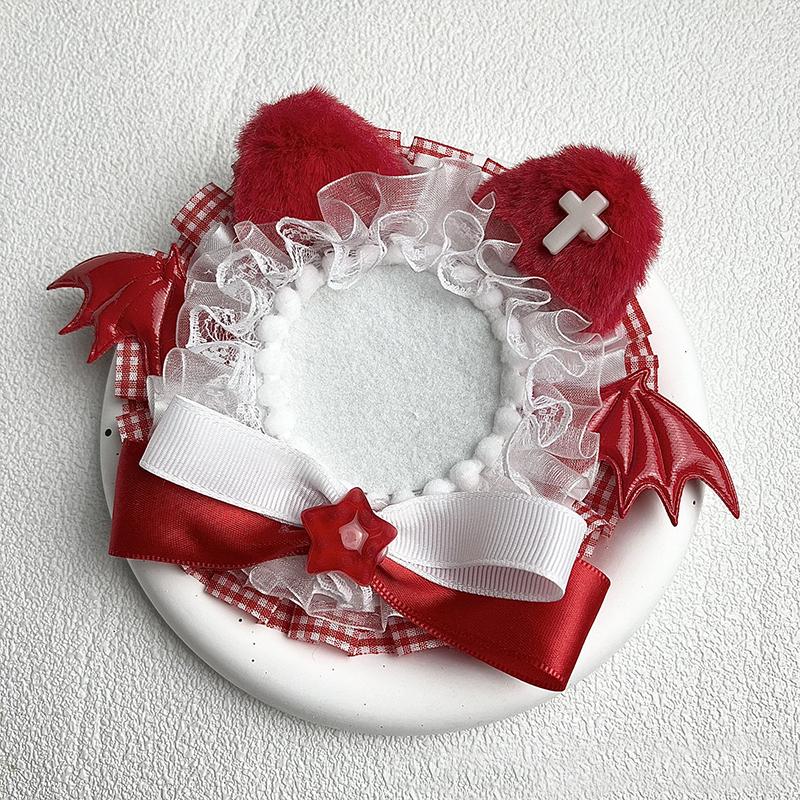 1PC Anime Badge Holder Goods Decoration Bag Accessories ACG Bow Tie Meow Badge Holder Handmade For 58-75mm