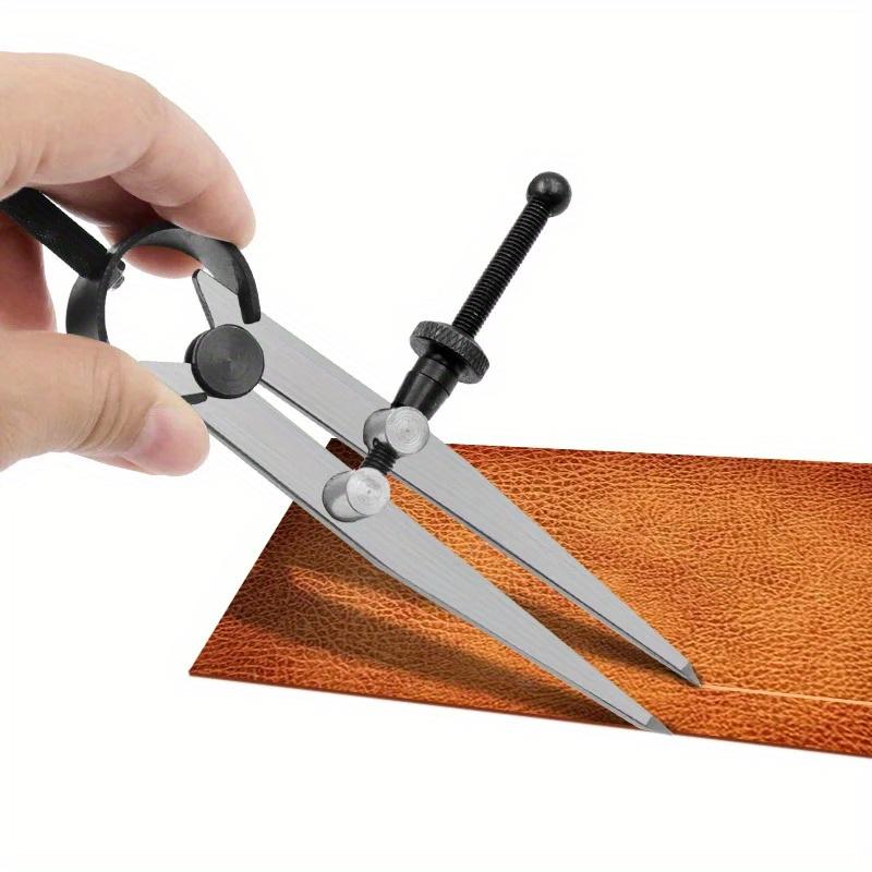Практичный измеритель линии разметки кожевенного ремесла Регулируемые циркульные приборы Разделитель крыльев Вращающийся измеритель царапин Инструмент для ручного изготовления кожи