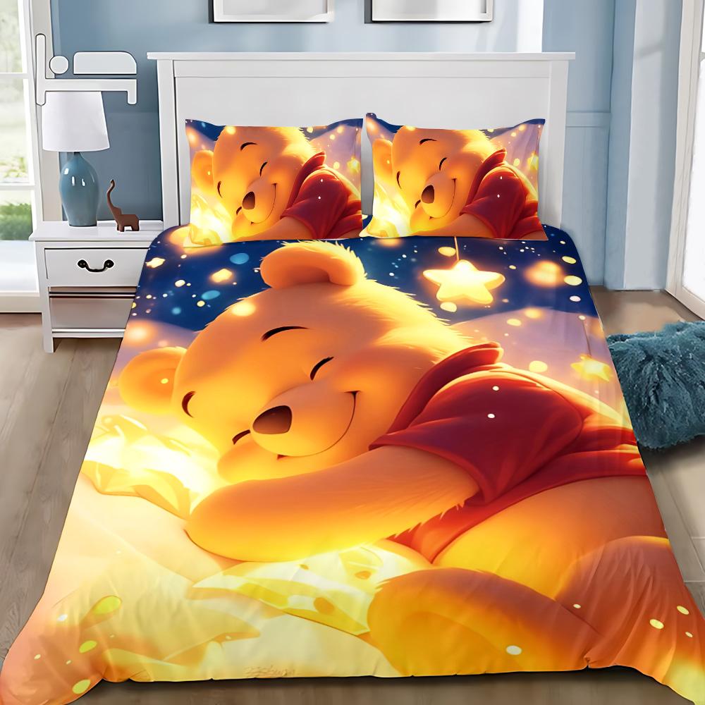 Winnie the Pooh Duvet Cover Pillowcase Adult Boy Girl Bedding Set Bedroom Decoration Children Gift Single Double Large