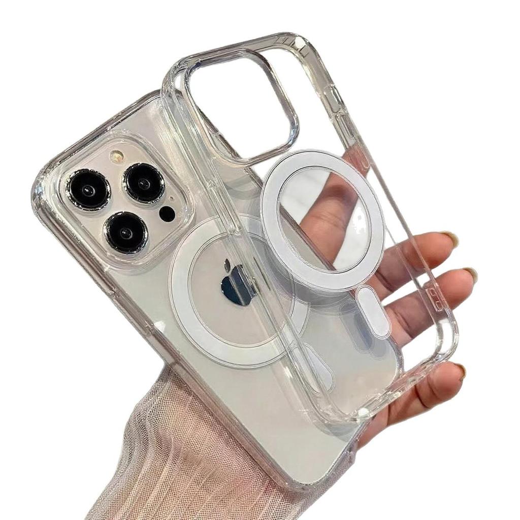 Магнитный прозрачный чехол для Apple iPhone 17 Pro Max, совместимый с 16/15/14/13, Magsafe два в одном.