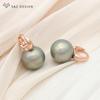 Fashion Round Simulated-pearl Drop Earrings For Women Girl Elegant Wedding Party Jewelry Rose Gold Color Stylish Eardrop Fine Gift