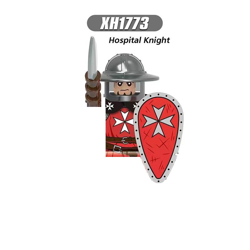 Средневековые Рыцари Серия Фигурки Строительные Блоки Воин Солдаты Стражники Львиное Сердце Больница Тевтонский Рыцарь Битва Пастор Детский Подарок