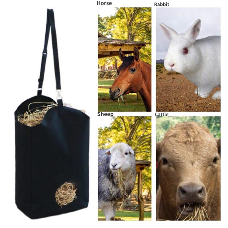 Сумка для сена для лошади Портативная Водонепроницаемая Большой вместимости Регулируемый плечевой ремень Ткань Оксфорд Сено