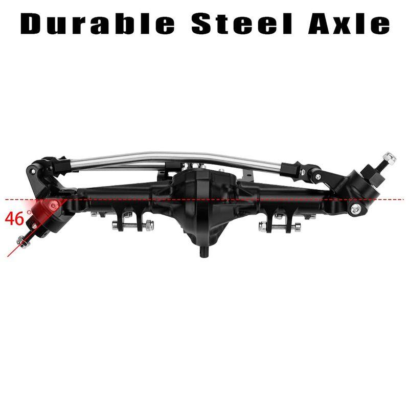 GLOBACT Aluminum Front & Rear Axles Set for 1/10 Axial SCX10 I II RC Crawler Car Upgrade Accessories