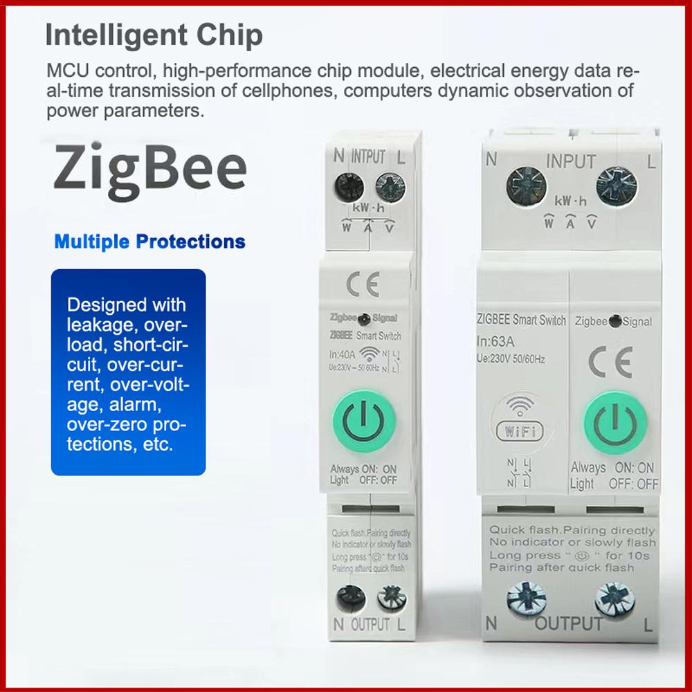 Интеллектуальный автоматический выключатель Zigbee, беспроводное приложение для мобильного телефона, удаленное управление домашней автоматизацией