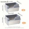 Extra Large Stainless Steel Cat Litter Box with High Wall Enclosure Non-Stick Leak Proof Easy to Clean Includes Lid