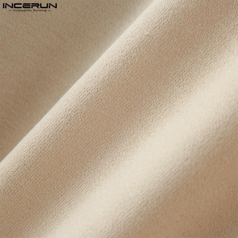 INCERUN Негабаритный мужской вязаный повседневный кардиган в стиле преппи с длинными рукавами