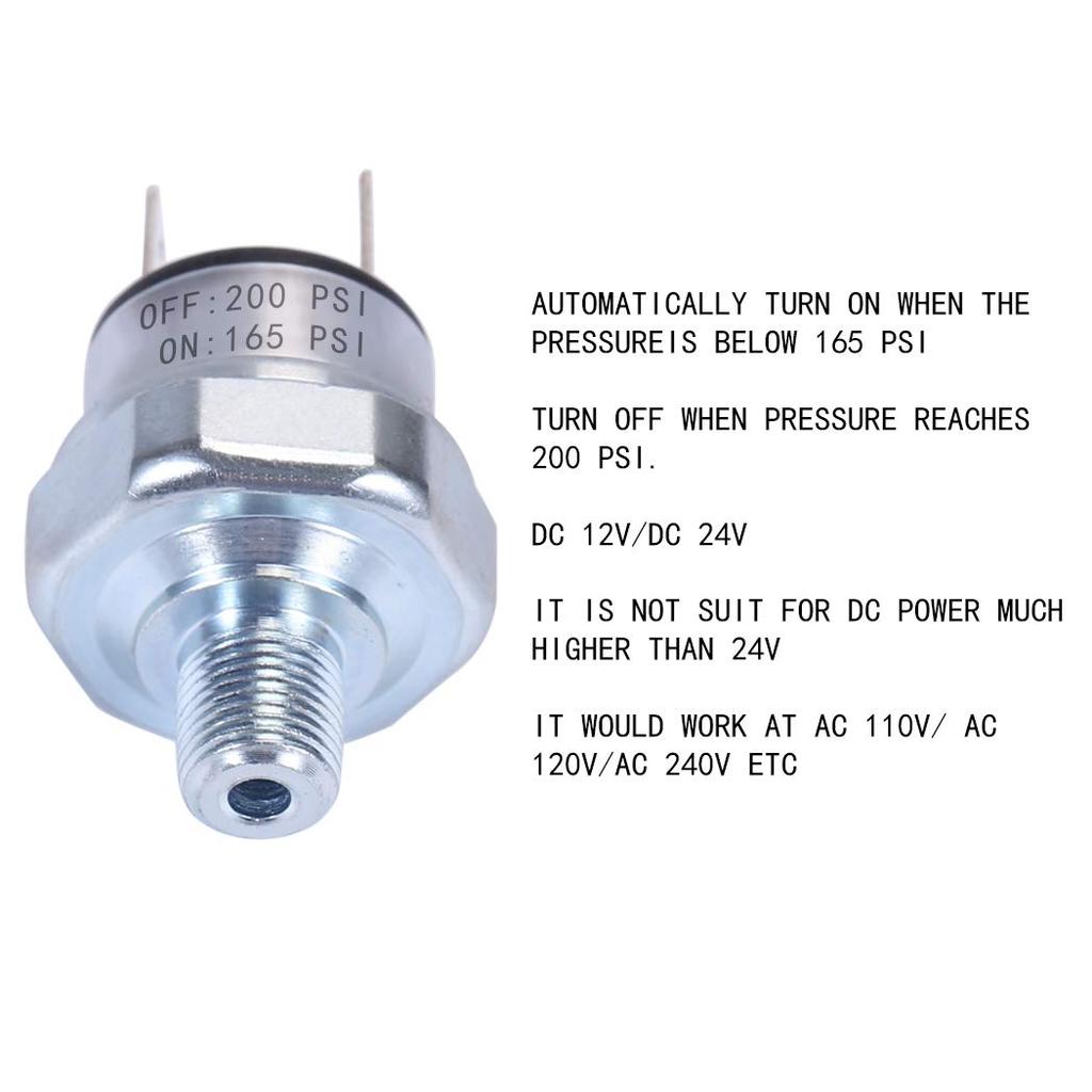 Реле давления воздуха 165-200 PSI 1/8"-27 NPT DC 24V 12V Воздушный компрессор 200PSI 165PSI