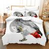 Parrot Lovely Gray Parrot Themed Comfortable Duvet Quilt Cover Pillowcase Bedding Set Children Bedroom Decoration Home Textile