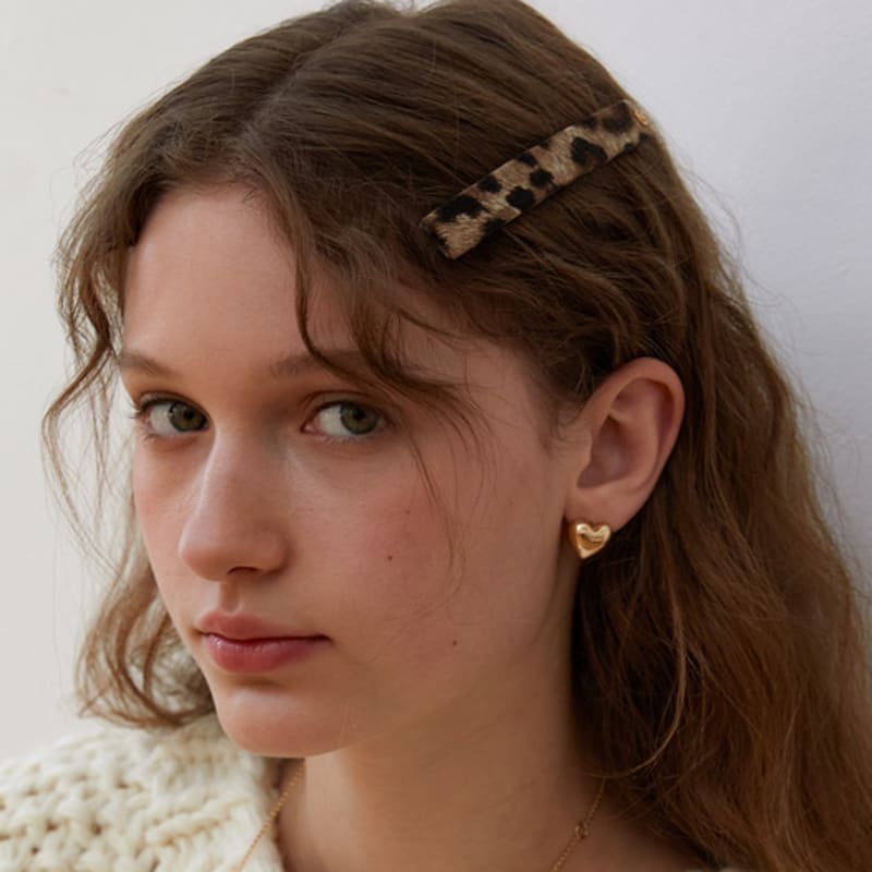 OVLA classique leopard hair pin_slim long_2color HP038