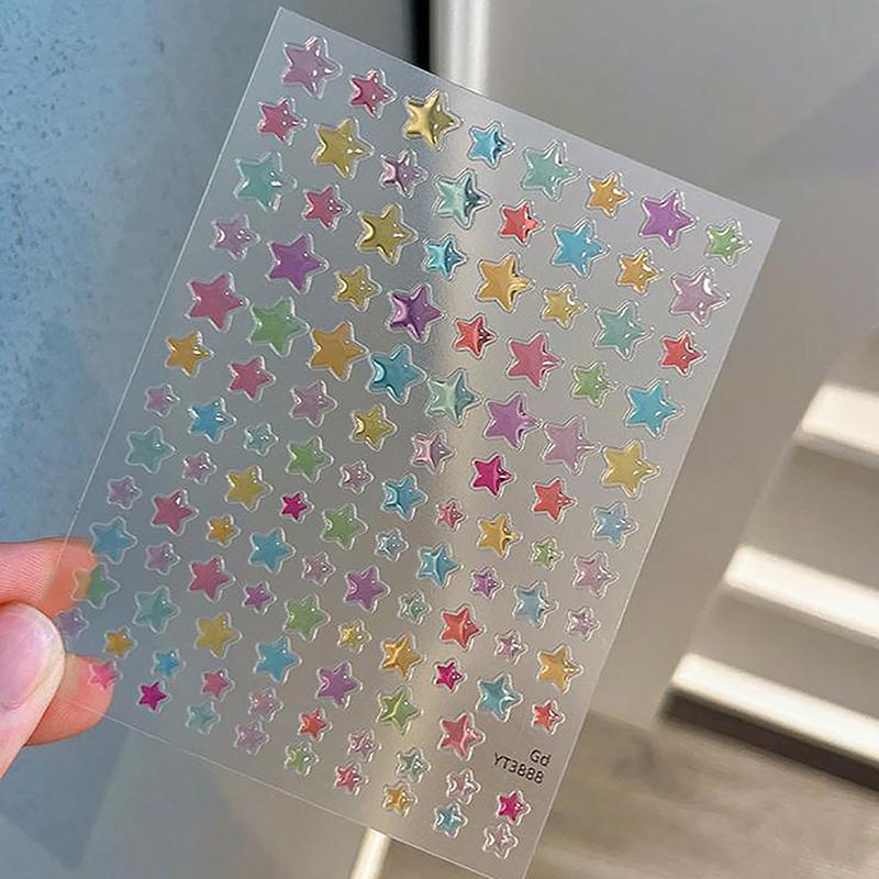 Наклейки для ногтей Jelly Style Love, прозрачные, красочные, очень милые, универсальные, с кошачьей лапкой, пятиконечной звездой, клейкая лента для ногтей