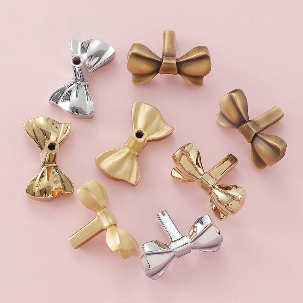 Furniture Hardware Cabinet Door Knobs Vintage Wardrobe Drawer Pulls Bow Tie Brass Handle Window
