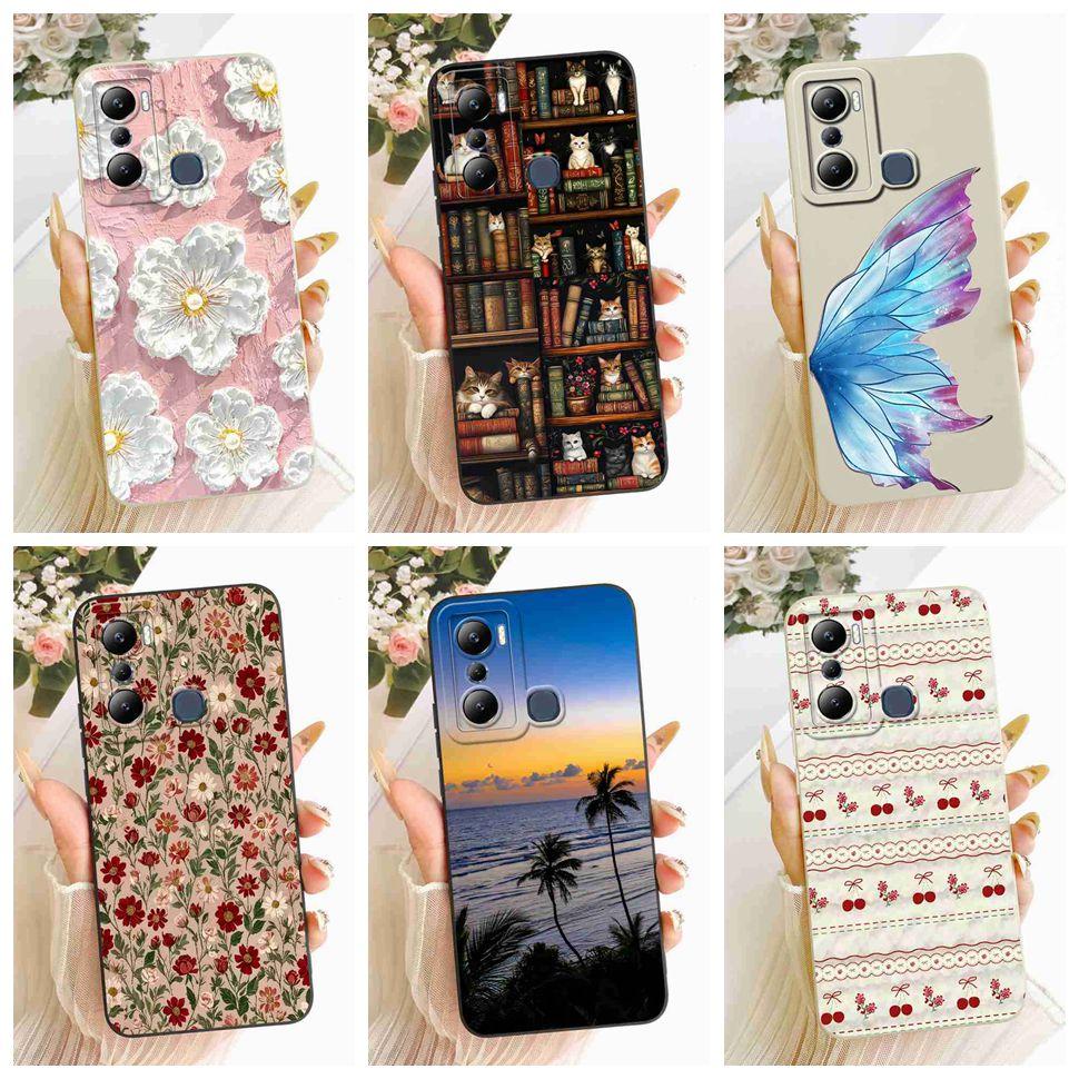 For Infinix Hot 20i X665C X665E Cases Flower Butterfly Silicone Soft Cover For Infinix Hot 20i Hot20i Phone Back Cover Casing