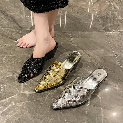 Женские туфли-лодочки с острым носком, на высоком каблуке, шлепанцы, танкетки, сандалии, сексуальные мюли, летняя обувь 2025, роскошный бренд, кожаная обувь Mujer, шлепанцы