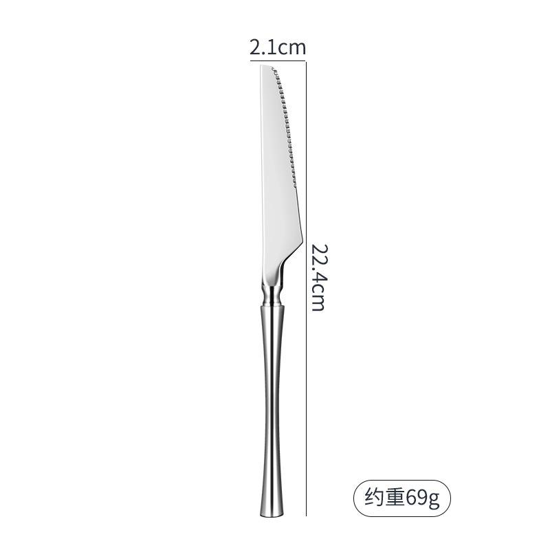 304 Stainless Steel Small Waist Knife, Fork and Spoon Thickened Bright High-end Western Food Steak Knife, Fork and Spoon Tableware Set