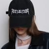 THEPORTA GRAPHIC DOUBLE LOGO WASH BALL cap, black