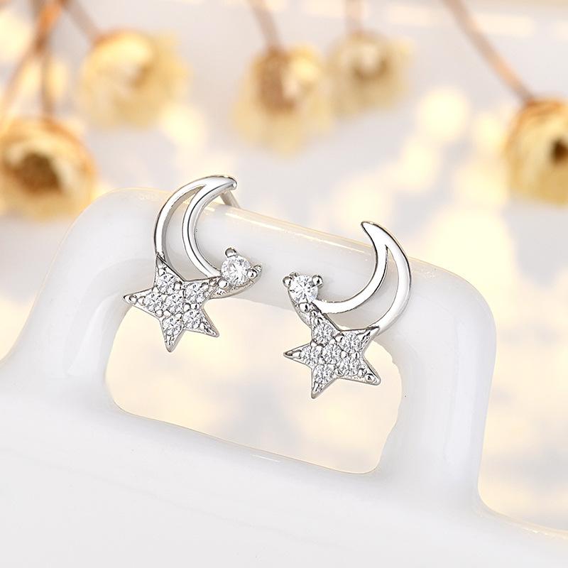 New 925 Sterling Silver High Quality Zircon Stud Earrings for Women Exquisite Student Girlfriend Jewelry Accessories Wedding