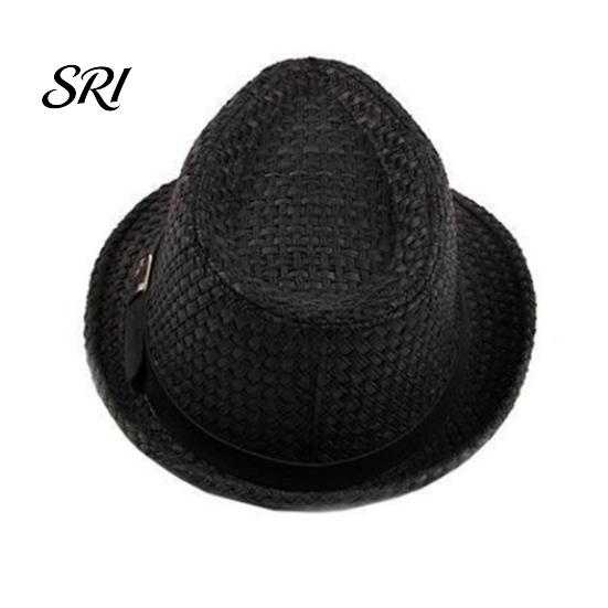 Lightweight Sun Hat Jazz Breathable Sunscreen Summer Beach with Belt Versatile Decor Protection Straw Everyday Casual Headwear