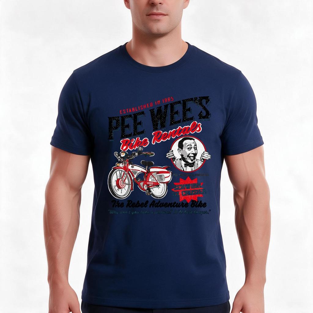 Pee Wee Herunisex Bike Rentals Tshirt Summer Casual Cotton Tee Oversized Streetwear Tops Vintage Graphic Print 100 Cotton