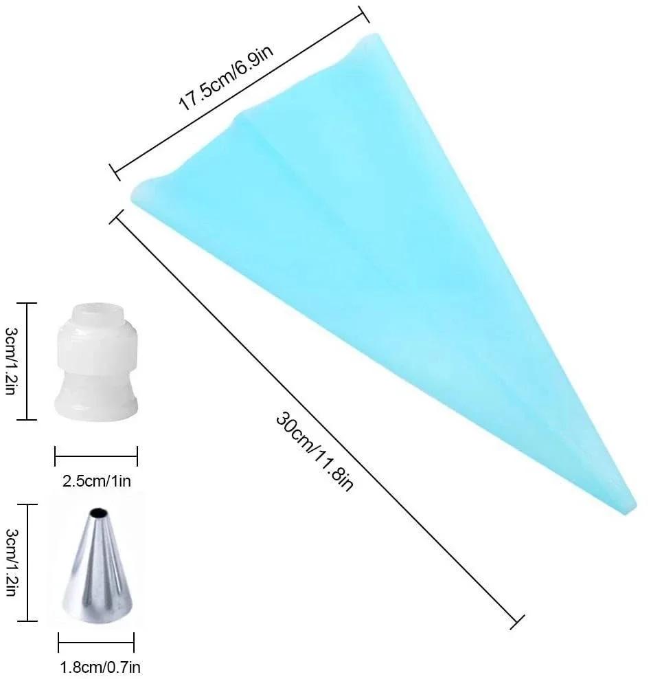 Многофункциональная насадка для торта, трубка, инструмент для украшения торта, насадка для украшения конфет, печенья, инструмент для самостоятельного изготовления с силиконовым мешком, кондитерский инструмент