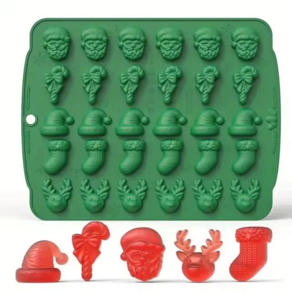 Reusable DIY Cake Decorating Mold Non-Stick Surface Christmas Chocolate Mold For Christmas Party