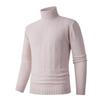 Men's Casual Solid-color High-collar Knitted Sweater, Men's Warm Base Knitted Pullover Sweater