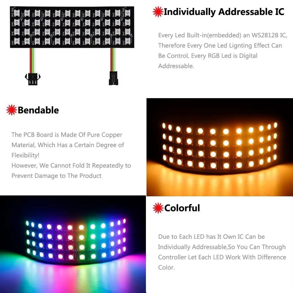 RGB Full Color WS2812B LED Panel DC5V Dot Matrix Display Module Pixel Screen Module  Matrix Screen