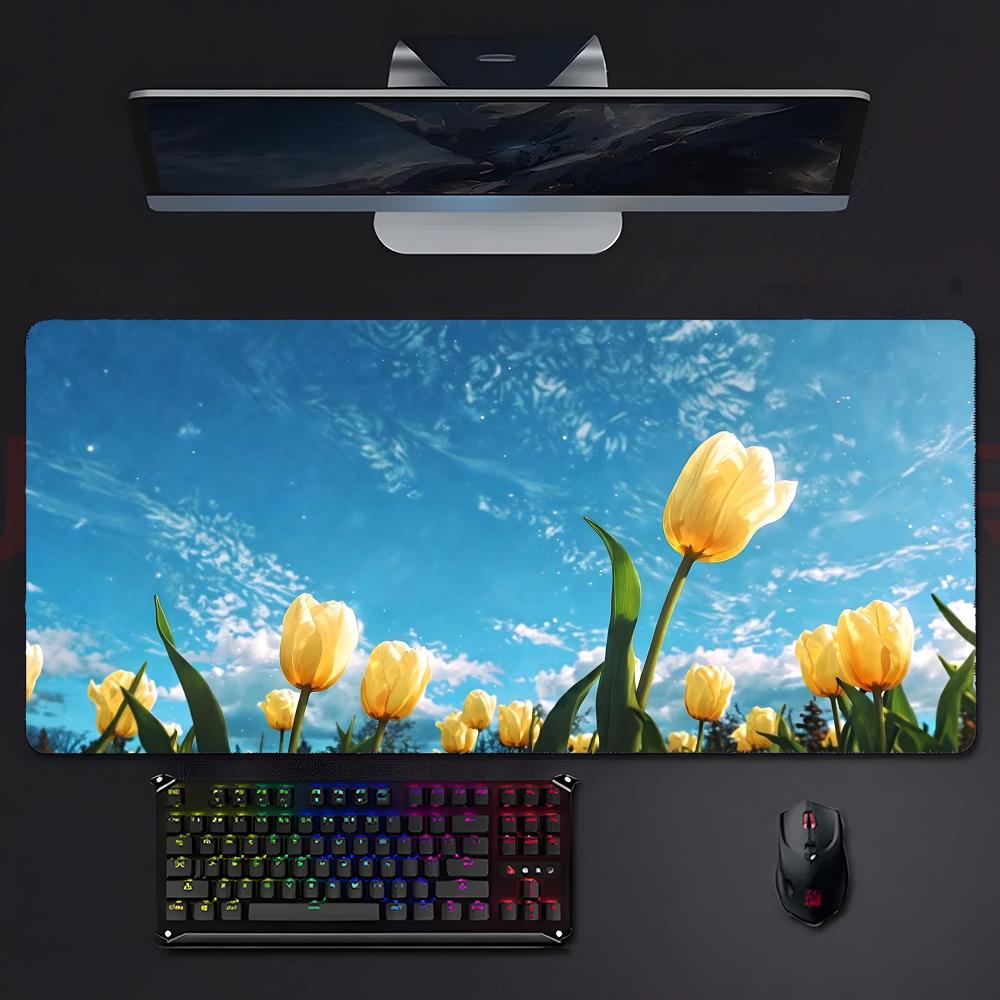 Countryside Afternoon Sunshine Flowers Art Mouse Pad Mousepad Large Gaming Lockedge Thickened Pc Table Desk Mat